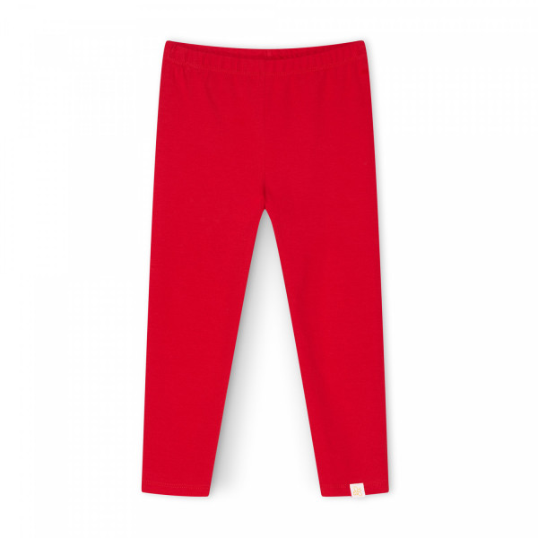 Bawełniane legginsy dziecięce czerwone