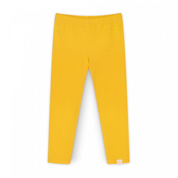 Bawełniane legginsy dziecięce żółte