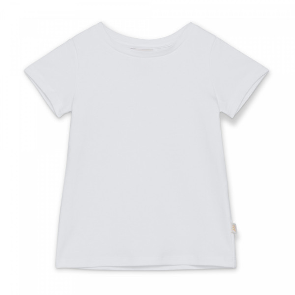 Bawełniany t-shirt dziecięcy z krótkim rękawem biały