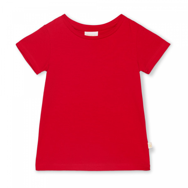 Bawełniany t-shirt dziecięcy z krótkim rękawem czerwony