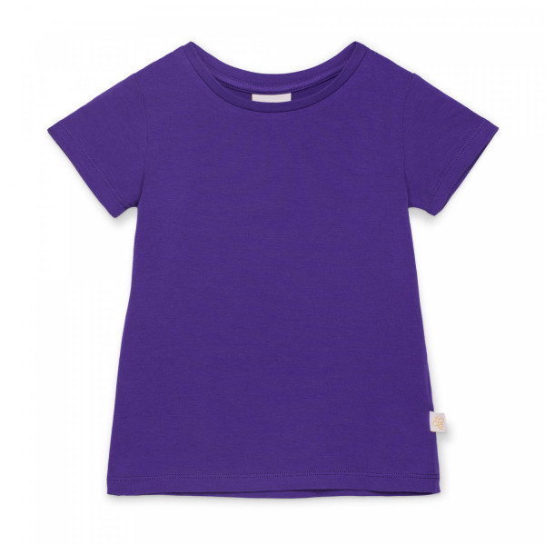Bawełniany t-shirt dziecięcy z krótkim rękawem fioletowy