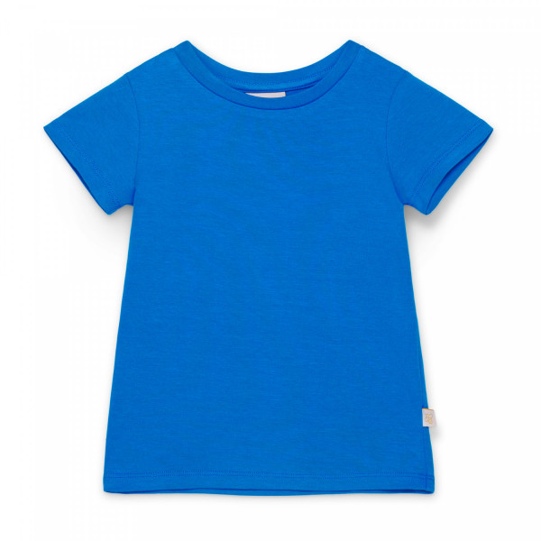 Bawełniany t-shirt dziecięcy z krótkim rękawem niebieski
