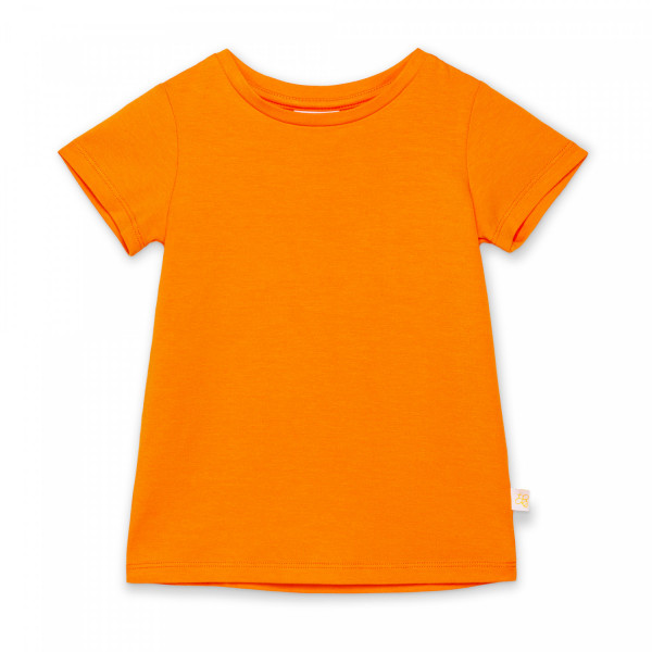 Bawełniany t-shirt dziecięcy z krótkim rękawem pomarańczowy