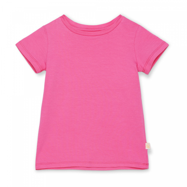 Bawełniany t-shirt dziecięcy z krótkim rękawem różowy