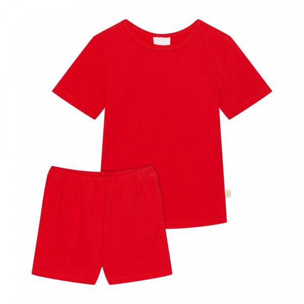 Piżama z krótkim rękawem czerwona