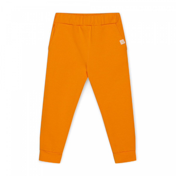Proste spodnie dresowe z miękkim meszkiem pomarańczowe
