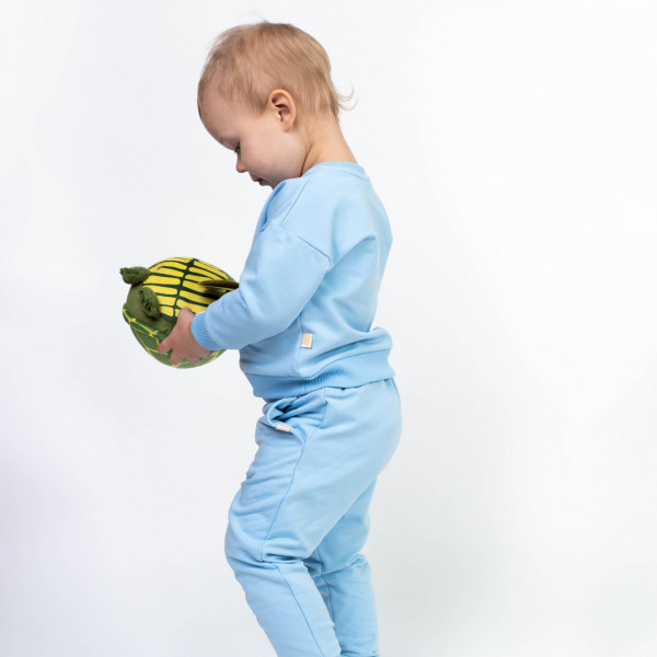 Spodnie dresowe niemowlęce z miękkim meszkiem błękitne 2