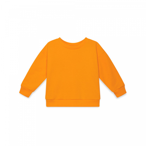 Bawełniana dziecięca bluza dresowa z miękkim meszkiem pomarańczowa