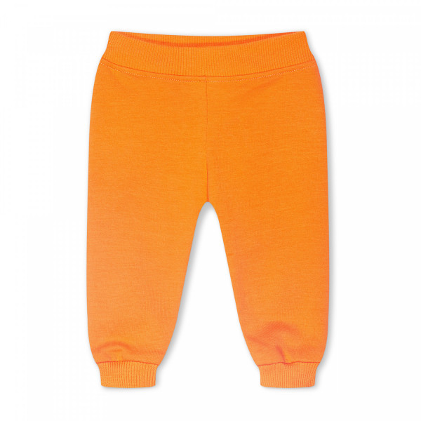 Spodnie dresowe niemowlęce z miękkim meszkiem pomarańczowe
