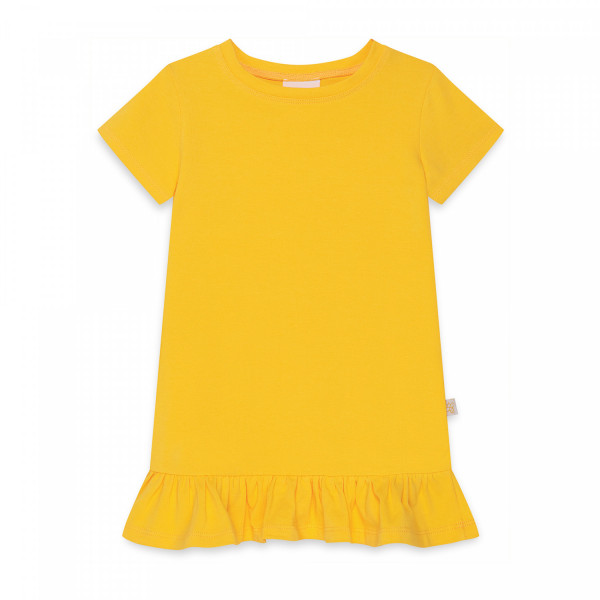 T-shirt dziewczęcy z falbanką żółta