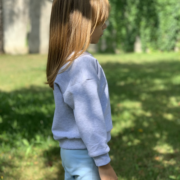 Bawełniana dziecięca bluza dresowa fioletowa 5